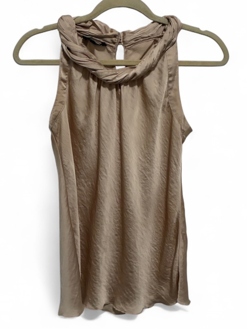 Y2K Spense Braided Neck Champagne Beige Satin Camisole